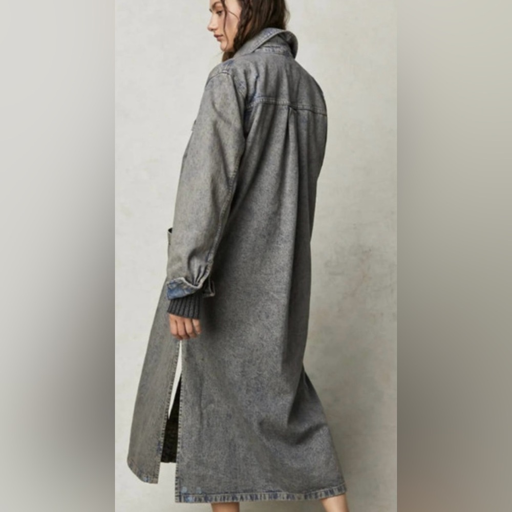 Free People Anna Lou Denim Duster NWOT Small - Picture 3 of 15